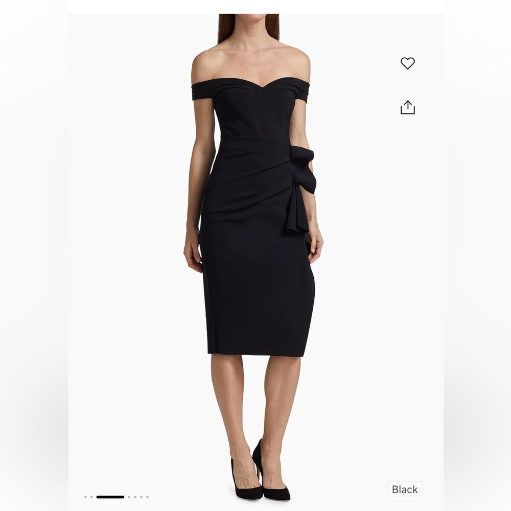 Chiara Boni La Petite Robe Off-the-Shoulder Midi Dress NWT